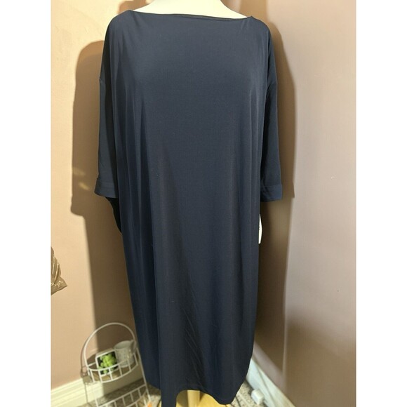 Wisp Woman Larra Dress Womens Size 22 Cold Shoulder 3/4 Length Sleeves Navy - Picture 1 of 9
